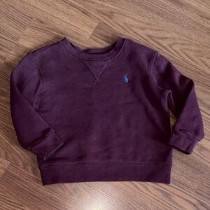Ralph Lauren Polo Kids Burgundy Sweatshirt with Blue Logo